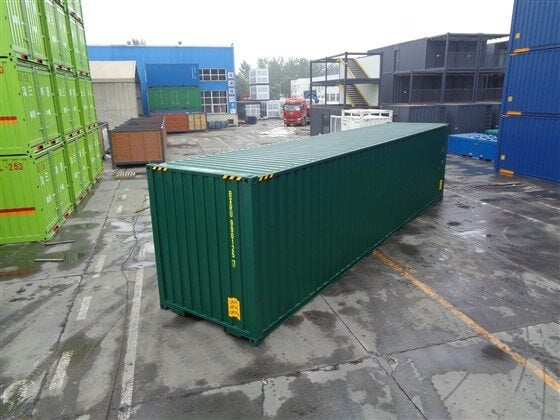 RECIPIENTE MARÍTIMO VERDE DE 40 PÉS DE ALTO CUBO - NOVO