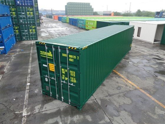 RECIPIENTE MARÍTIMO VERDE DE 40 PÉS DE ALTO CUBO - NOVO